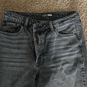 Black Crossover Boyfriend Jeans